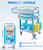 Medical Mobile Trolley Cart with Hide Secondary Worktable, Beauty Salon Rolling Trolley with 2 Drawers & 2 Trash Cans, Medical Utility Cart with Silent Wheels & Buckets for Hospital Clinic Lab