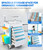 5-Tier Medical Storage Crash Cart with 4 Silent Wheels & 2 Trash Cans, Mobile Medical Utility Cart with Adjustable IV Pole and Disposal Holder for Clinic, Hospital, Salon, Lab