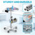 Medical Mobile Trolley Cart with Wheels - Height Adjustable Stainless Steel Dental Cart Rolling Desktop with 16.5"× 16.5" Large Tabletop for Dental Offices, Hospitals, Labs