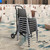 Folding Chair Dolly , 150 LBS Capacity, Heavy-Duty Chair Cart for Stacking 10 Chairs, Multi-Function Metal Chair Storage Dolly with Rubber Wheels, Push-Style Chair Holder, Matte Black