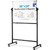 Rolling Magnetic Whiteboard, Double-Sided Mobile Whiteboard 36x24 Inches, 360° Reversible Adjustable Height Dry Erase Board with Wheels & Movable Tray for Office, School