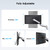 Gaming Triple Monitor Stand, Full Motion Articulating Triple Monitor Mount Fit 17 to 32 inch Flat/Curved LCD Computer Screens with Clamp, Grommet Kit, Silver