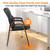Leather Guest Chair with Padded Arm Rest for Reception Meeting Conference and Waiting Room Side Office Home Black 2 Pack
