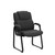 Leather Guest Chair with Padded Arm Rest for Reception Meeting Conference and Waiting Room Side Office Home Black with Sled Base 2 Pack