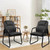 Leather Guest Chair with Padded Arm Rest for Reception Meeting Conference and Waiting Room Side Office Home Black with Sled Base 2 Pack