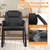 Leather Guest Chair with Padded Arm Rest for Reception Meeting Conference and Waiting Room Side Office Home Black with Sled Base 4 Pack