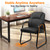 Leather Guest Chair with Padded Arm Rest for Reception Meeting Conference and Waiting Room Side Office Home Black with Sled Base 6 Pack