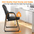 Leather Guest Chair with Padded Arm Rest for Reception Meeting Conference and Waiting Room Side Office Home Black with Sled Base 6 Pack