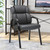 Leather Guest Chair with Padded Arm Rest for Reception Meeting Conference and Waiting Room Side Office Home Black 8 Pack