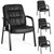 Waiting Room Guest Chair Set of 4, 500lbs PU Leather Ergonomic Office Desk Reception Chair No Wheels with Padded Armrest for Conference Lobby Medical Waiting Area Bedroom, Black
