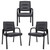 Office Guest Chair Bonded Leather Executive Side Chair Reception Chair W/Solid Metal Frame Home Office Furniture Set of 3