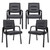 Office Guest Chair Bonded Leather Executive Side Chair Reception Chair with Solid Metal Frame Home Office Furniture, Set of 4, Black