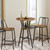 Bar Table, 2-Tier Round High Top Table, Pub Table, Home Bar Counter Height Tables, Bistro Tables, for Kitchen, Living Room, Meeting Room, Pub, Rustic Brown and Black BT03BR