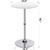 Round Bar Table  Adjustable (41 INCHES Height), Pub Table with Silver Leg and Base (White)