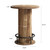 Round Bar Table, 39.4" H Wood Bistro Pub Table with Metal Ring Footrest for Dining Coffee Cocktail Living Room, Small Space, Brown(Only Table)