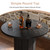 Round Bar Table, 39.4" H Wood Bistro Pub Table with Metal Ring Footrest for Dining Coffee Cocktail Living Room, Small Space, Black (Only Table)