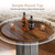 Round Bar Table, 39.4" H Wood Bistro Pub Table with Metal Ring Footrest for Dining Coffee Cocktail Living Room, Small Space, Brown & Gray (Only Table)