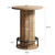 Round Bar Table, 39.4" H Wood Bistro Pub Table with Metal Ring Footrest for Dining Coffee Cocktail Living Room, Small Space, Light Brown (Only Table)