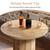 Round Bar Table, 39.4" H Wood Bistro Pub Table with Metal Ring Footrest for Dining Coffee Cocktail Living Room, Small Space, Light Brown (Only Table)