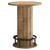 Round Bar Table, 39.4" H Wood Bistro Pub Table with Metal Ring Footrest for Dining Coffee Cocktail Living Room, Small Space, Light Brown (Only Table)