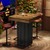Square Bar Table, Kitchen Dining Table, Industrial Counter Height Pub Cocktail Table Home Bar Unit with Metal Footrest for Dining Room, Tavern, Coffee Corner, Bistro, Rustic Brown