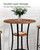 Round Bar Table, 2-Tier High Top & Counter Height Dining Table, for Bistro, Pub, Kitchen, Living Room, Rustic Brown and Black TBT03BF