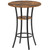 Round Bar Table, 2-Tier High Top & Counter Height Dining Table, for Bistro, Pub, Kitchen, Living Room, Rustic Brown and Black TBT03BF