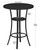 Round Bar Table, 2-Tier High Top & Counter Height Dining Table, Small Kitchen Dining Tables, for Bistro, Pub, Kitchen, Living Room, Black TBT03BB