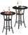 Round Bar Table, Set of 2 Small Kitchen Dining Tables, 2-Tier High Top & Counter Height Dining Table, for Bistro, Pub, Kitchen, Living Room, Black TBT03P2BB