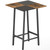 Bar Table, Kitchen Dining Table, Bar Counter Height Table, Pub Color Matching Breakfast Table, for Dining Room, Tavern, Coffee Corner, Party, Rustic Brown and Black BT02BR