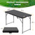 4 FT Picnic Table Folding Table Camping Plastic Table Fold Up Table Lock for Party Event, Black