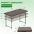 4 FT Picnic Table Folding Table Camping Plastic Table Fold Up Table Lock for Party Event, Brown Ratten