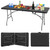 Outdoor 6 FT Folding Camping Table Plastic Table Portable Square Height Dining Table Perfect for Picnics, Parties, Party and Camping, Black