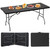 Outdoor Folding Camping Table Plastic Table Portable Square Height Dining Table Perfect for Picnics,Parties,Party and Camping,Black Ratten