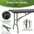 Outdoor Folding Camping Table Plastic Table Portable Square Height Dining Table Perfect for Picnics,Parties,Party and Camping,Black Ratten