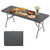 6 FT Picnic Table, Portable Plastic Folding Table with Carrying Handle Perfect for Picnics, Parties, Party and Camping, Grey