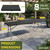 8 FT Picnic Table Plastic Camping Table Portable Square Height Folding Table Perfect for Picnics, Parties, Party and Camping, Black