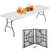 8 FT Picnic Table Plastic Camping Table Portable Square Height Folding Table Perfect for Picnics, Parties, Party and Camping, White