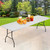 8 FT Picnic Table Plastic Camping Table Portable Square Height Folding Table Perfect for Picnics, Parties, Party and Camping, White