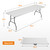 8 FT Picnic Table Plastic Camping Table Portable Square Height Folding Table Perfect for Picnics, Parties, Party and Camping, White