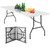 8FT Picnic Table Folding Table Camping Table Plastic Table Fold Up Table Lock for Party Event,White