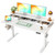 Standing Desk with Two Drawers, Stand Up Standing Desk Adjustable Height, Electric Sit Stand Table with Storage Shelf and Splice Board, 55 * 24 inch, White