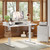 Standing Desk with Two Drawers, Stand Up Standing Desk Adjustable Height, Electric Sit Stand Table with Storage Shelf and Splice Board, 55 * 24 inch, White