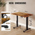 39.4" Small Electric Standing Desk, Height Adjustable Sit Stand Up, Wood Desktop, Work Home Office Computer PC Desks, Writing Study Bedroom Rising Table, Brown