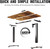 39.4" Small Electric Standing Desk, Height Adjustable Sit Stand Up, Wood Desktop, Work Home Office Computer PC Desks, Writing Study Bedroom Rising Table, Brown