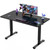55 Inch Large Electric Standing Gaming Desk, Heights Adjustable,Sit to Stand Up, Work Home Office Computer Table for Study, Walking Pad, Writing, and Games, Wooden Desktop Desks, Black