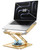 Adjustable Laptop Stand, Computer Stand with 360 Rotating Base, Ergonomic Laptop Riser Mount for Desk Foldable Protable Computer Desk Fits with MacBook Pro Air (10-16") - Gold