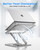 Adjustable Laptop Stand, Computer Stand with 360 Rotating Base, Ergonomic Laptop Riser Mount for Desk Foldable Protable Computer Desk Fits with MacBook Pro Air (10-16") - White