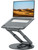 Telescopic Laptop Stand for Desk with 360° Swivel Base, Sit to Stand, Height Adjustable, Portable Riser Holder for Good Posture, Compatible with MacBook Pro, All Laptops 10-17"-Gray
