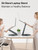 Telescopic Laptop Stand for Desk with 360° Swivel Base, Sit to Stand, Height Adjustable, Portable Riser Holder for Good Posture, Compatible with MacBook Pro, All Laptops 10-17"-Gray